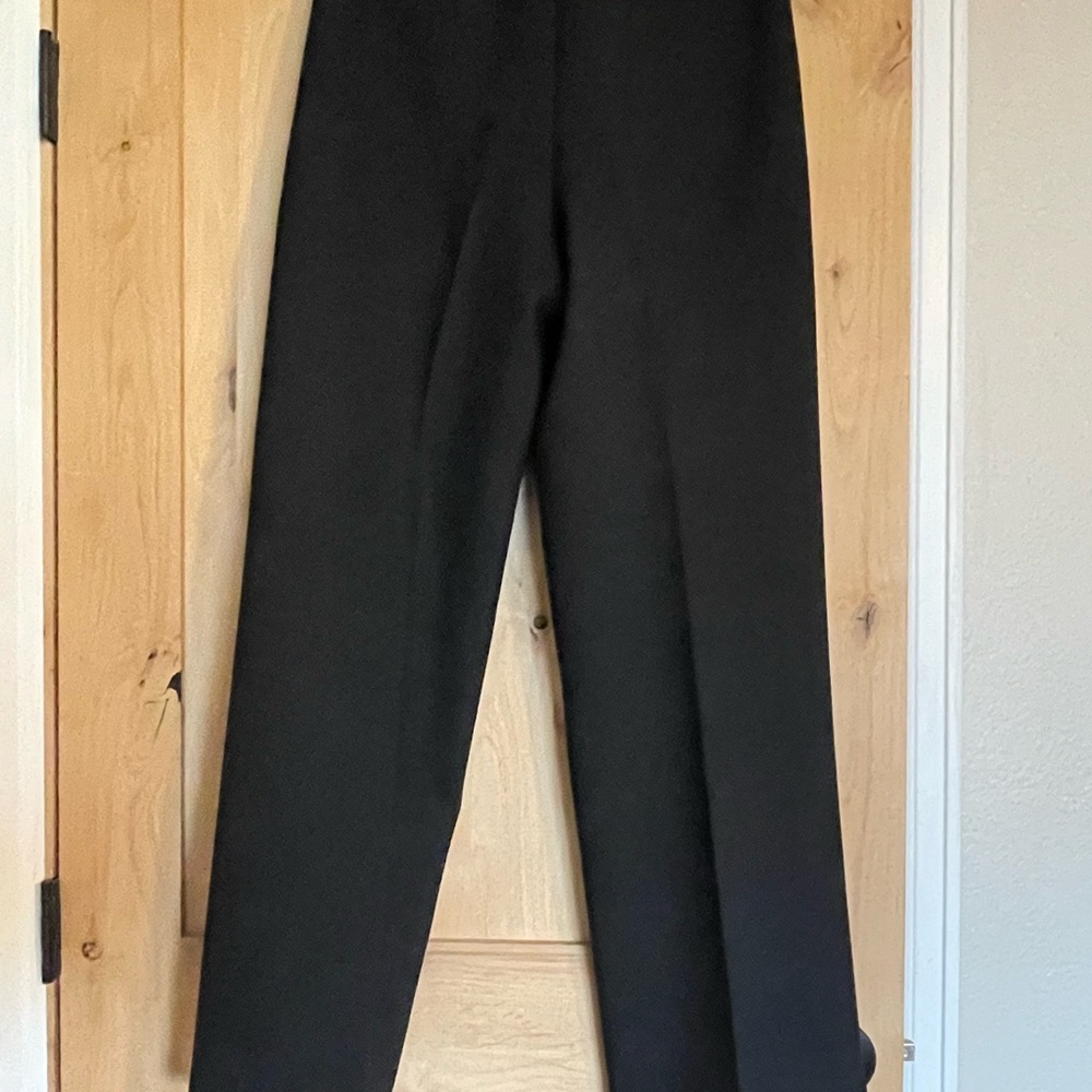 Sézane Dan Trousers | Hemmed Black Wool Blend Wide Leg Pants | Size 40 (US 8) - Picture 4 of 9